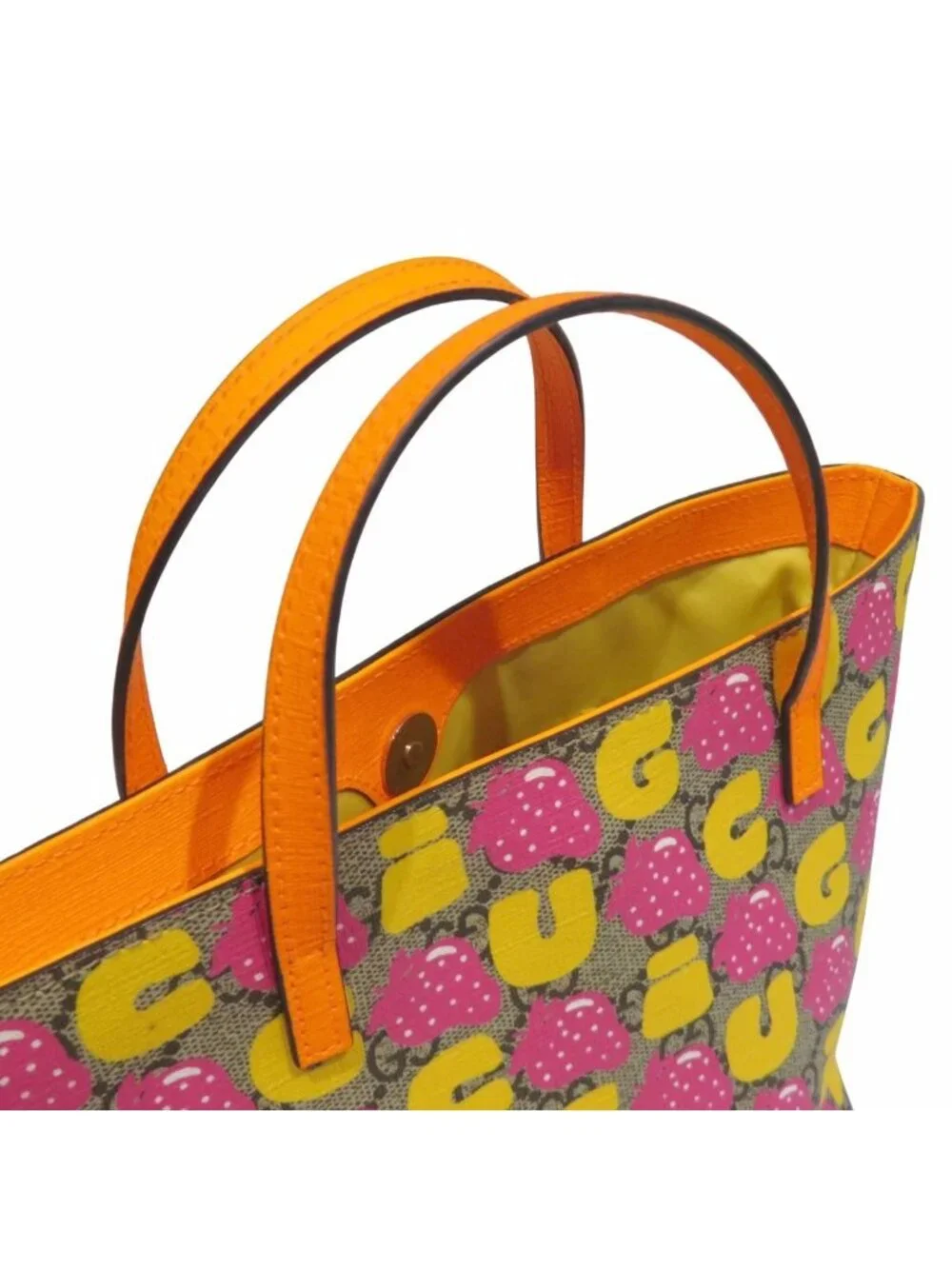 Gucci Children's Strawberry Print Tote Leather